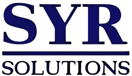 SYR Solutions logo with blue text.